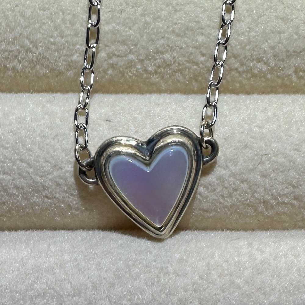 James Avery Silver Heart Necklace with Mother of Pearl